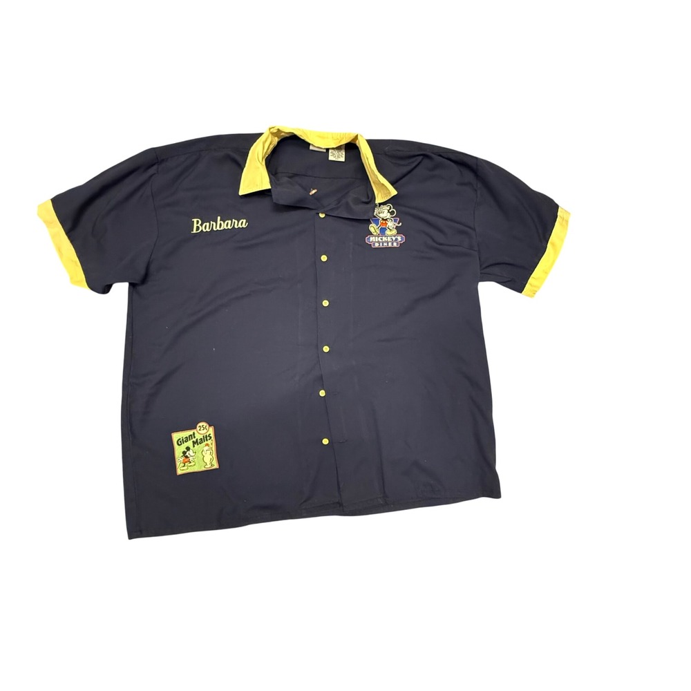 Disney Catalog Mickey's Diner Uniform Shirt Embroidered Patches 2X‎
